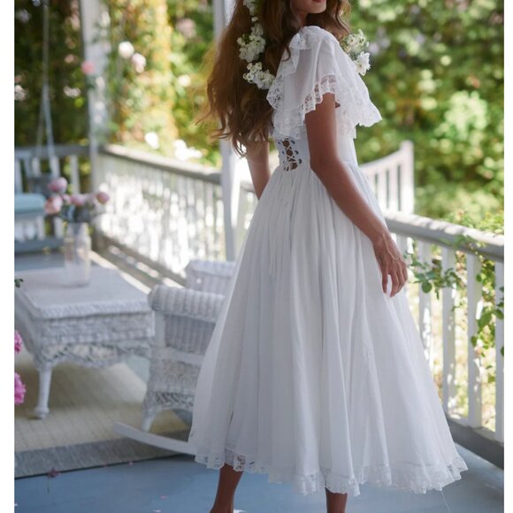 NEW Selkie The Ivory Cupid Midi Dress White Lace Party Wedding - Picture 2 of 12